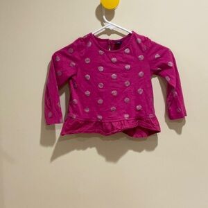 Pink short dress with polka dots